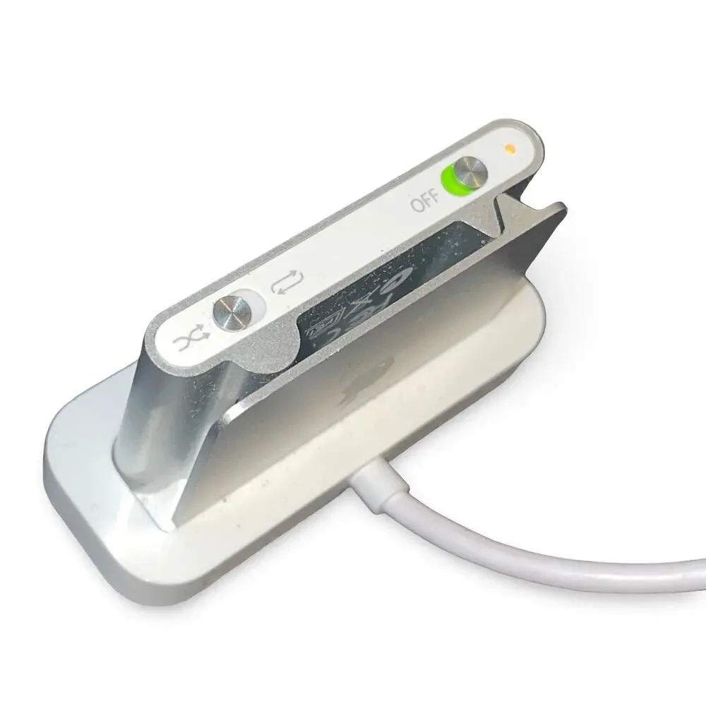 Apple iPod Shuffle 2nd Gen Silver 1GB MP3 Player A1204 Charging Dock OEM Tested